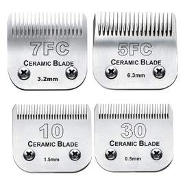 Dog Grooming Clipper Replacement Blades Compatible with Andis Pet Clipper/Oster A5/Wahl KM Series Dog Clipper,Ceramic Blade & Stainless Steel Blade(10+30+7FC+5FC)