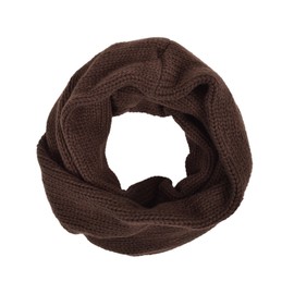 Lightweight Winter Knit Warm Infinity Circle Scarf, Brown (13115)