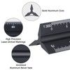 Set of 2 Triangular Rulers, 30 cm Length, Aluminium Ruler,