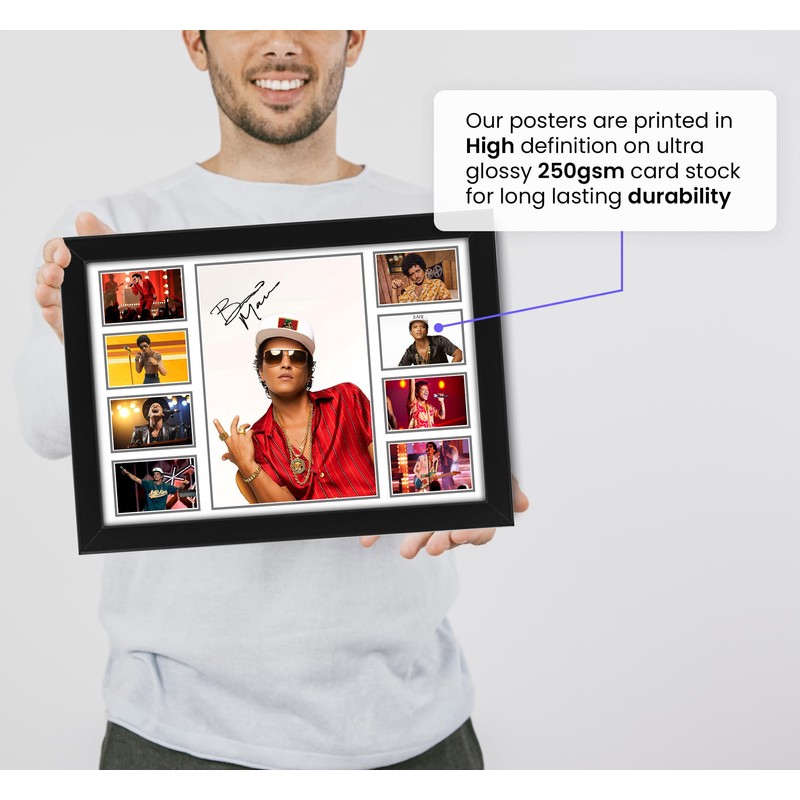 Bruno Mars Signed Poster Print- Limited Edition Autograph Fan Gift