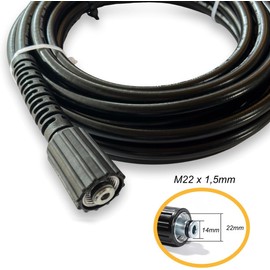 M&M Smartek High Pressure Hose with M22 IG Replacement Hose 160bar 40° for Kärcher K2/K3/K4/K5 - Choice of Length (10 Metres)