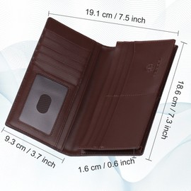 VISOUL Genuine Leather Wallet | Genuine Vintage Leather - XXL Long Wallet - Credit Card Holder | Women - Men's Wallet - RFID Protection Wallet Wallet, Brown+229 Brown, Vintage