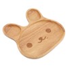Wooden Plate Child Dessert Snacks Serving Tray Adorable Rabbit Wood