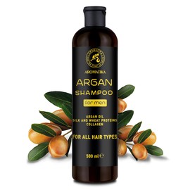 Argan Shampoo for Men 500 ml - Shampoo with Argan Oil - Silk Protein and Wheat Protein - Soft and Smooth Hair - Hair Shine - Hair Care - Scalp Care - For All Hair Types