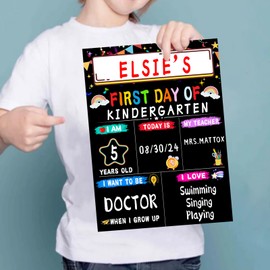 First & Last Day of School Board - 10pack Back to School Sign - Double Sided 1st Day of Kindergarten Preschool Chalkboard Photo Prop, Back to School Gifts for Kids Girls Boys - 8 X 11