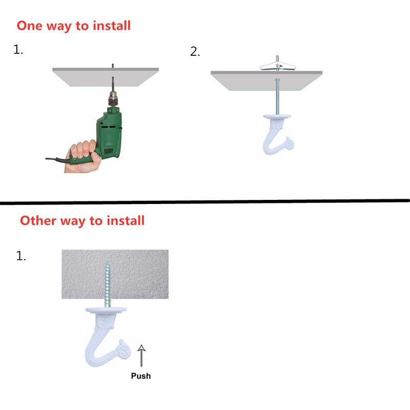 LIFEUNITE 8 Sets Ceiling Hooks for Hanging Plants, White Heavy