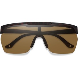 SMITH XC Sunglasses – Flip-Up Shield Lens Performance Sports Sunglasses for Snow Sports, Biking, Running & More – For Men & Women – Matte Tortoise + Brown ChromaPop Lens