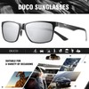 DUCO Sunglasses for Men Carbon Fiber Temples with Rectangular Polarized