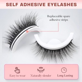 Eternal Joy Eyelashes,Eternal Joy Mart Eyelashes,Reusable Self Adhesive Eyelashes,Natural Look with Clamps，Easy to Wear and Remove(Long)