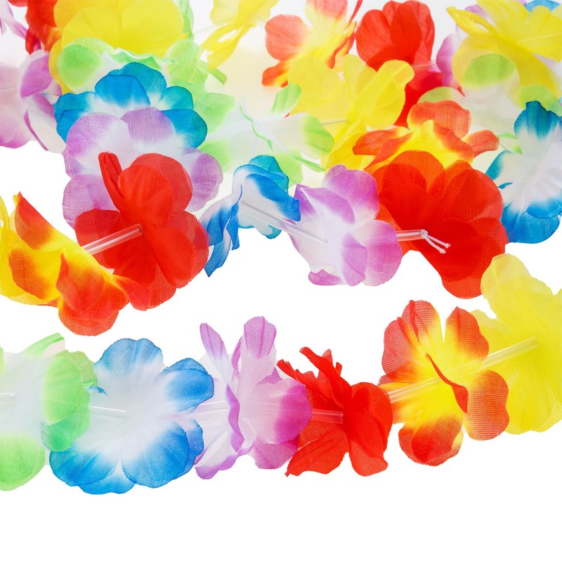 TOODOO Elastic Hawaiian Hula Grass Skirt with Flower Costume Set