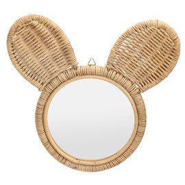 Hanging Mirror High Definition Rattan Mirror Wall Decorative Makeup Mirror for Bathroom Hotel