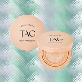 Tag 태그 벨벳 커버 쿠션 본품 1호 페일 라이트 x 2개 Tag Velvet Cover Cushion Main Product No. 1 Pale Light x 2 pieces [2 units of Type 1 Pale Light]