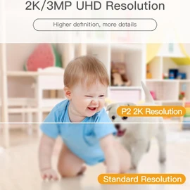 Arenti Laxihub 360° View 2K Pet Camera with Phone App 2 Pack, Indoor Security Camera, Baby Monitor, Motion Tracking, Pan/Tilt, Night Vision, Two-Way Audio, Works with Alexa (P2T 2PC)