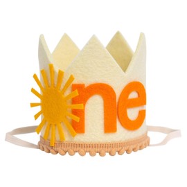 ZAIBIANHAO - Sombrero de corona de sol bohemio para primer cumpleaños, decoración de primera fiesta, hecho a mano de fieltro para niñas y niños (un sombrero de sol)