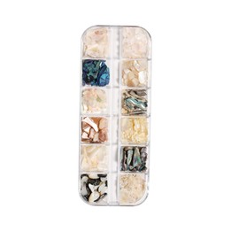 TOVINANNA 12-Color Mixed Nail Art Stickers Set Shell Decals for Women Creative Manicure Decorations DIY Nail Ornaments for Home Use