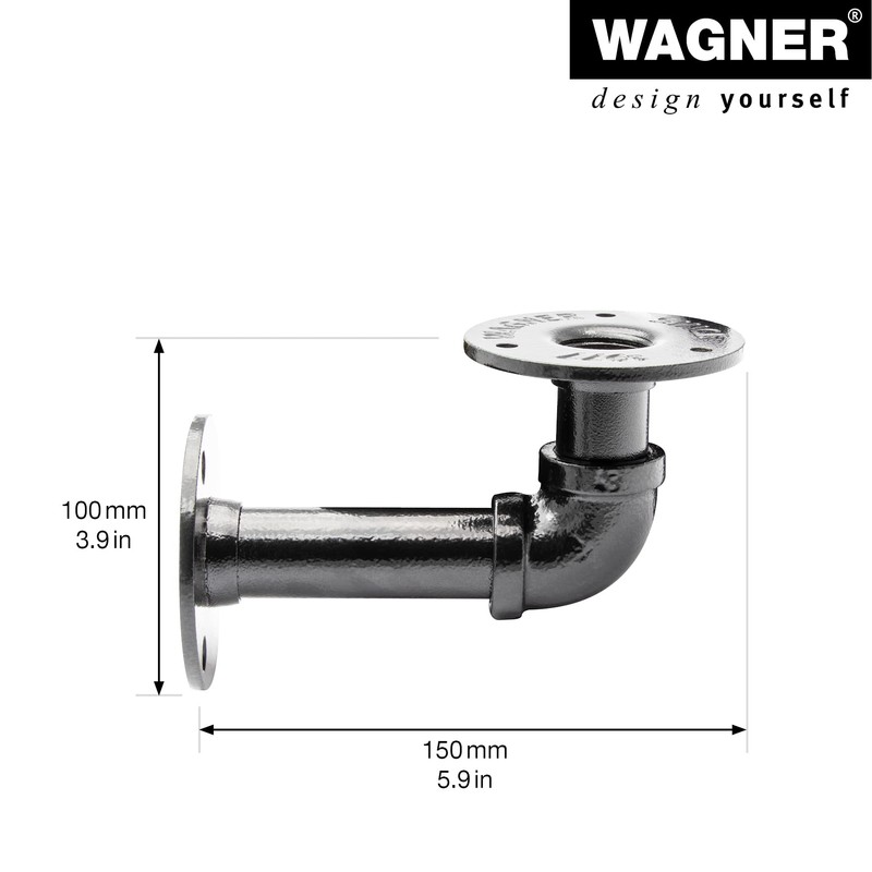 Wagner 12500001 Industrial Pipe Shelf Brackets Diameter 30 x 70