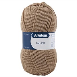 Patons Fab DK Knitting and Crochet Double Knitting Wool - 100% Acrylic Machine Washable & Tumble Dry Yarn - Colour 2308 - Camel - 3 x 100g Balls