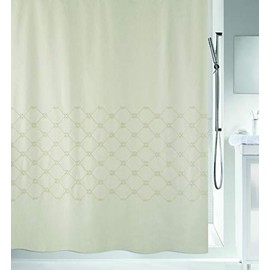Spirella Trento Anti-Mould Shower Curtain, Anti-Bacterial, Washable, Waterproof, Polyester/Cotton, 180 x 200 cm, Stripes