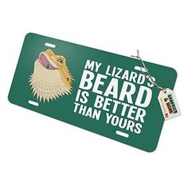 GRAPHICS & MORE My Lizard's Beard is Better Than Yours Bearded Dragon Novelty Metal Vanity Tag License Plate
