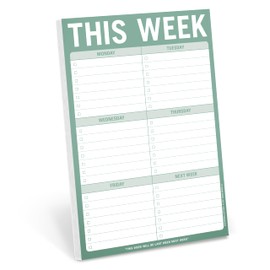 6-Count Knock Knock This Week Pads, To Do List Notepads, 6 x 9-inches each (Sage Green)
