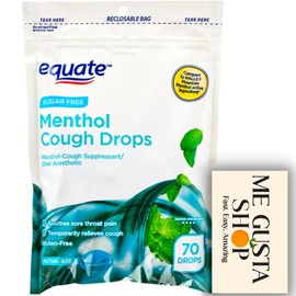Equate Sugar Free Menthol Cough Drops, 70 Count Pack of 01 70 Total + me Gusta Sticker