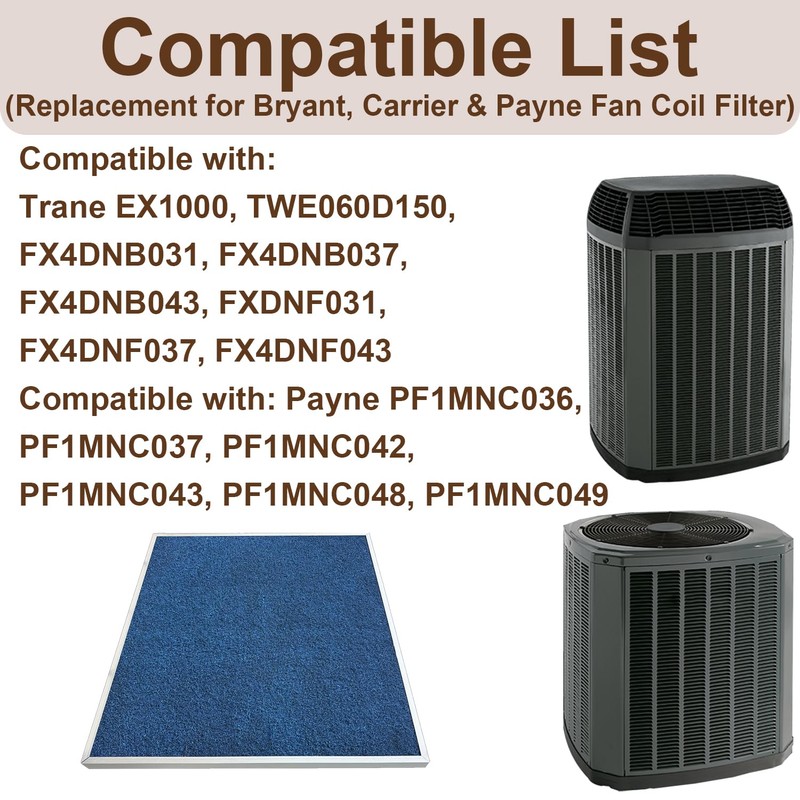 2 Pack KFAFK0312LRG (317659-403) Fan Coil MERV 4 Replacement Filter