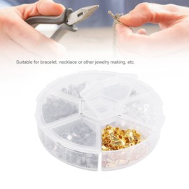 Extremos del cordón, fabricación de joyas de 1200 piezas/caja Collar de hallazgo Pulsera Puntas del cable Terminales del cordón de crimpado