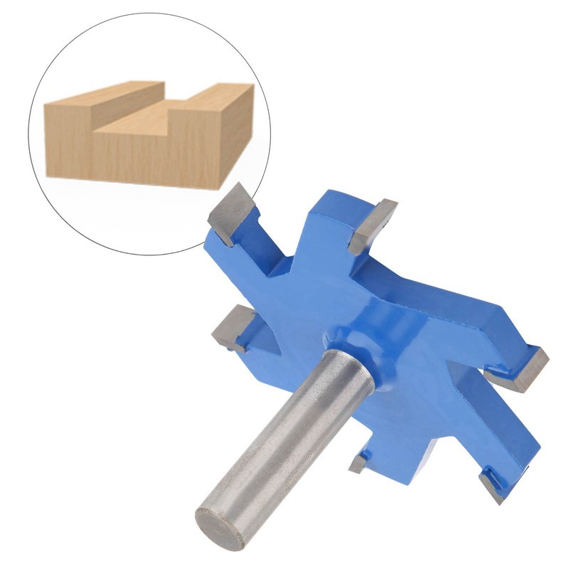 12mm Shank 6 Teeth TShaped Slotting Router Bit Woodworking Milling