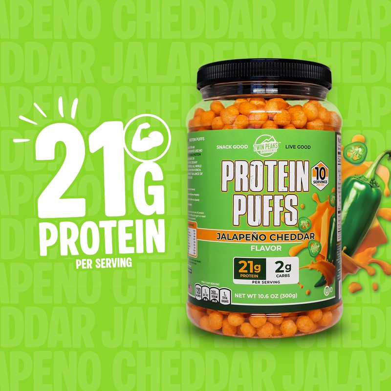 Twin Peaks Protein Puffs - (Jalapeno Cheddar), Keto Friendly, Low