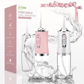 ETHME Rechargeable Pink Burst Water Flosser Portable Teeth Cleanser for Braces,Oral Dental Irrigator Gifts  Upgraded Cordless Waterproof Cleansing - Color: CWF-PINK