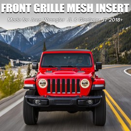 moveland Grill Insert for Jeep JL - Aluminum Alloy Mesh Grille Grid Insert Screen Compatible with Jeep Wrangler JL & Jeep Gladiator 2018 2019 2020 2021 2022 2023 2024