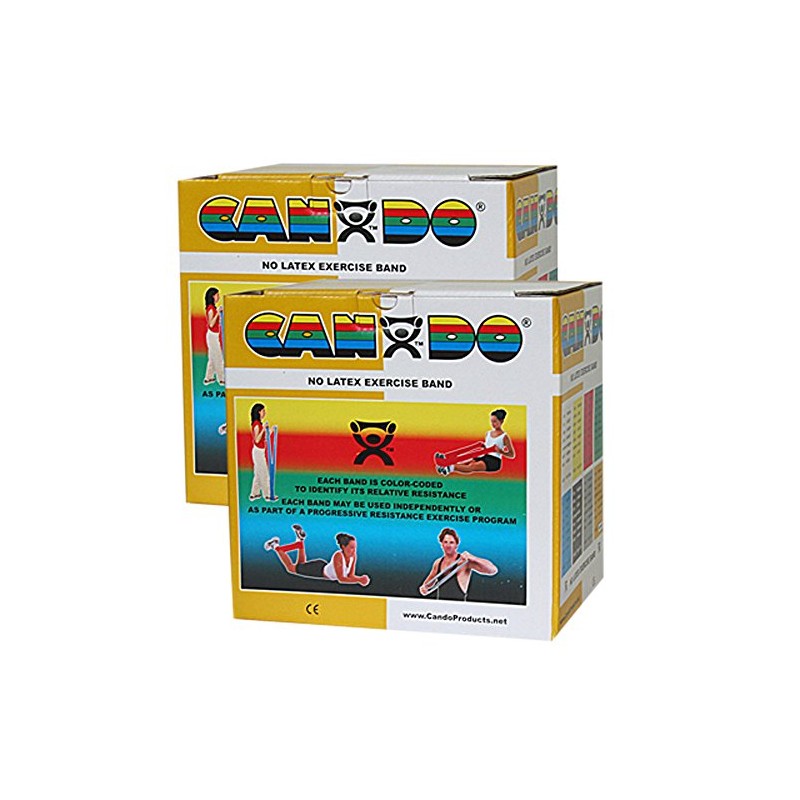 CanDo Twin-Pak Latex-Free Exercise Band, Gold, 100 Yard