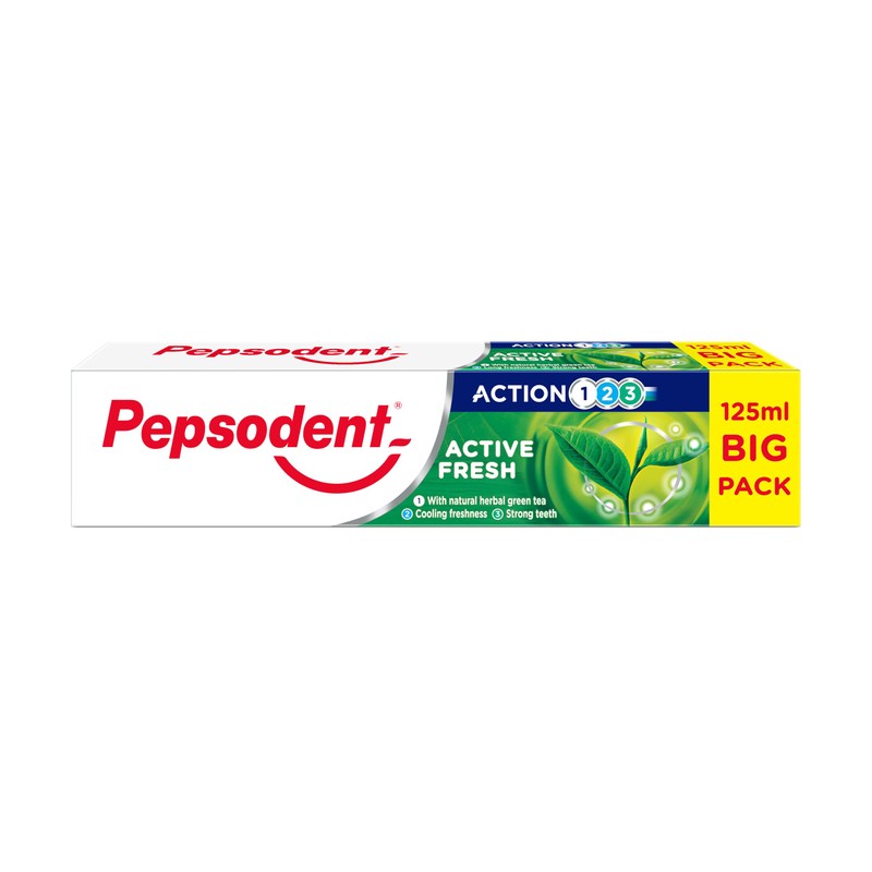 Pepsodent Toothpaste 125 ml Active Fresh | With Natural Herbs
