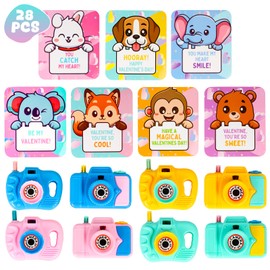 Valentines Day Gifts for Kids, 28 Pack Valentines Greeting Cards with Mini Camera Viewers for Kids Classroom, Valentine Party Favors for Boys Girls, Ideal School Exchange Prizes Gifts