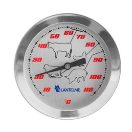 Meat Thermometer Analogue with Probe Stainless Steel Analogue meat thermometer with probe measuring up to 118 °C