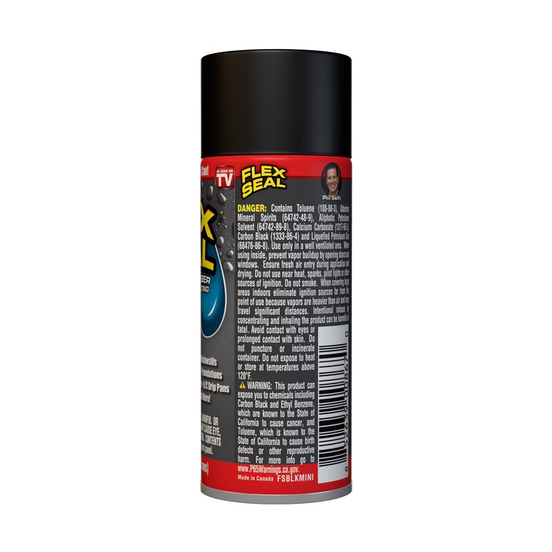 Flex Seal Mini, Black, Stop Leaks Instantly, Waterproof Rubber Spray