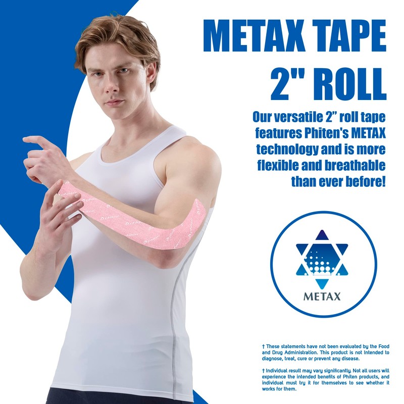 phiten Metax Tape, Metallic Pink, 1.6 x 15.7 ft (5.0
