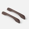 KOVNISE 2 PCS Cabinet Pulls Solid Wood Pulls Dark Walnut