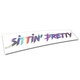 Sittin' Pretty 8" White Decal/Sticker ___ Road for JDM kdm Euro Slammed Drift Race (Silver Oil Slick)