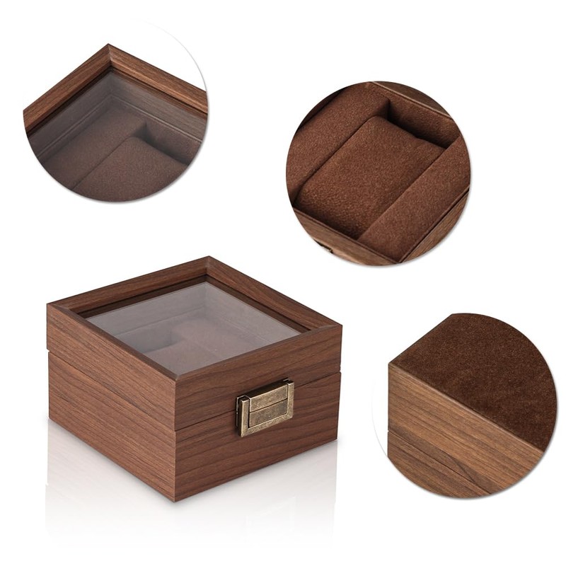 Baskiss Wooden Watch Case Watch Storage Box Collection Case Watch