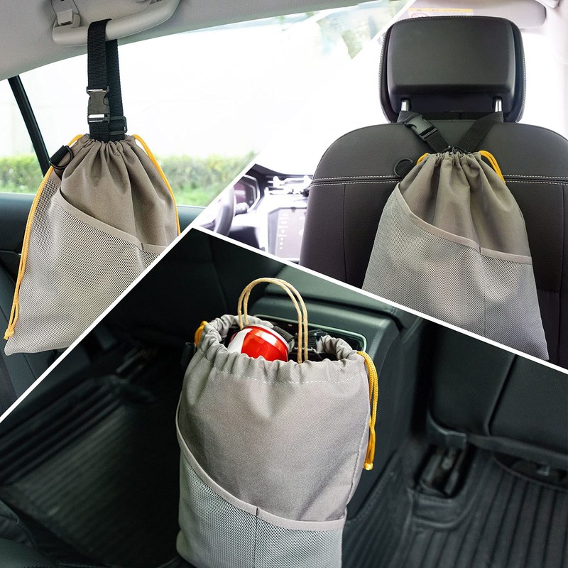 GNEGNI 2PCS Car Garbage Can, Hanging Car Trash Bag with