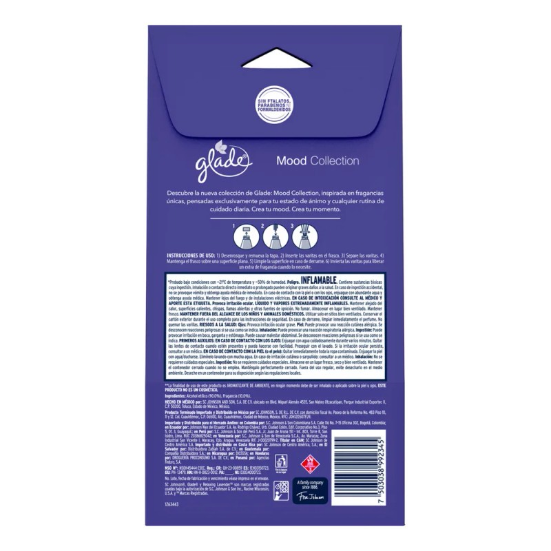 Aromatizante Glade Varitas Mood Collection Relaxing Lavender Frasco con 100