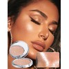 Jutqut Champagne Highlighter Makeup Powder Palette, Face and Eye Highlighting