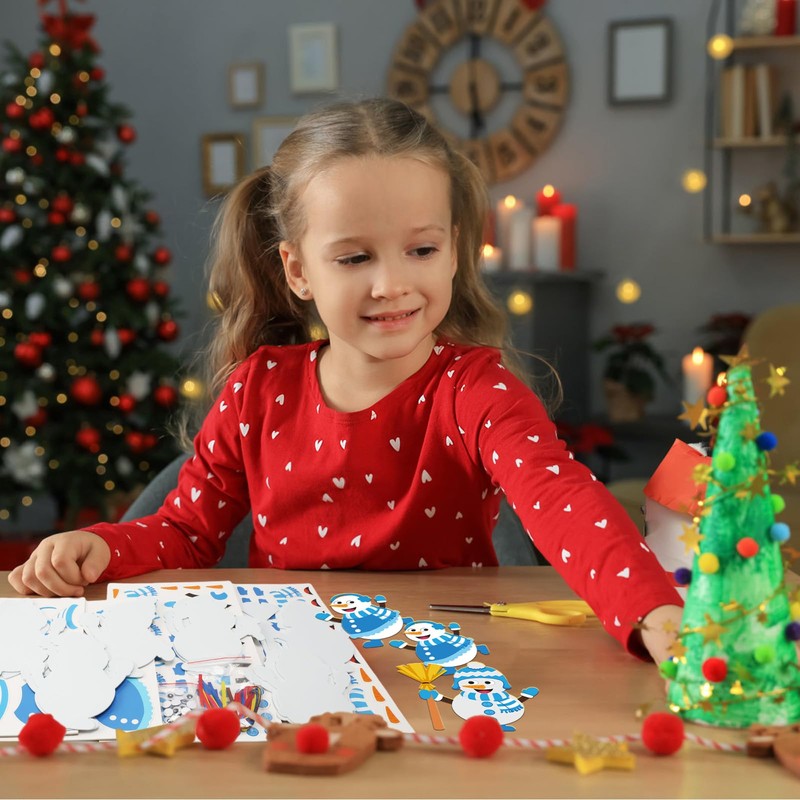 LAMEK 12 Pack Snowman Craft Kits for Kids Make You