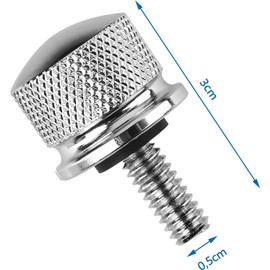 T TAKONE Harley Davidson Accessories - 2 Sets Motorcycle Aluminium Seat Bolts with C Clips & Thumb Screw for Secure Motorcycle Seat Attachment (Silver)