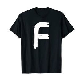 Creative Bold White Letter F - Design - Alphabet - Marker T-Shirt