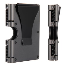 Funifinds Wallet For Men - Reinvented Design Men's Wallet - Slim, Minimalistic & Seamless, Blocks RFID Scanners with a Money Clip (Aluminum Gray)