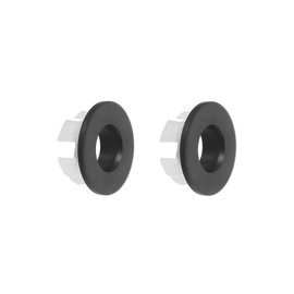 DEAKYNE 2 Pack Sink Overflow Ring Matte Black Bathroom Vanity Sink Overflow Cover Insert in Round Trim Cap Brass Material
