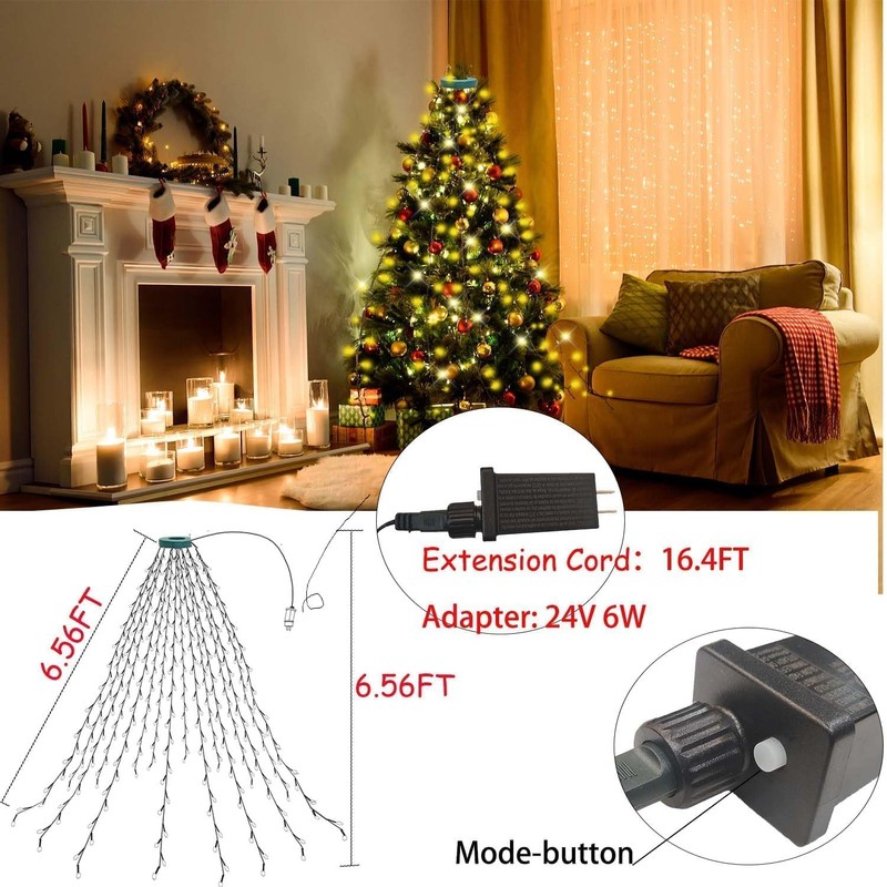 CYOVENY 400LED 6.6ft * 16 Lines Cool White Christmas Tree