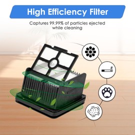 (2 Pack) H12 Pro Replacement Brush Rollers and HEPA Filters Compatible with Dreame H12 Pro/ H12 Dual Cordless Wet and Dry Vacuum Cleaner, Accessories Kit, 1 Brush Roller, 1 HEPA Filter